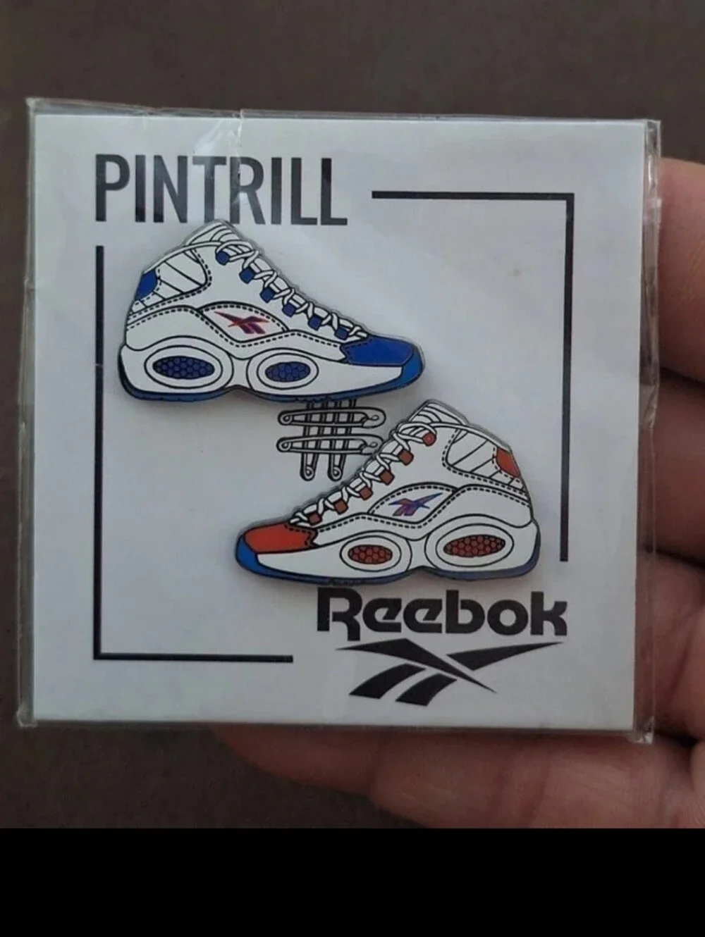 Vintage 90s Extremely Rare PINTRILL ALLEN IVERSON QUESTION MID SNEAKER PIN SET.